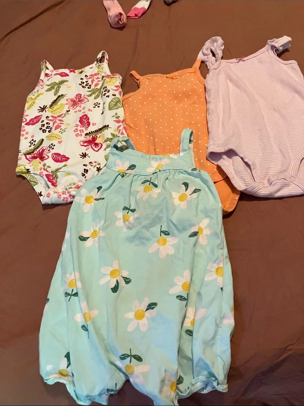Carter’s Baby Girls Mixed Summer Onesies/Rompers, PJs and tank 24M
